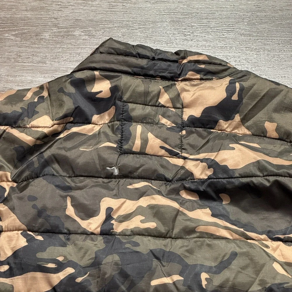 Old Navy Puffer Jacket Boys XL 14-16 Camo Green Brown Polyester Full Zip Winter‎